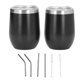 thumbnail image 1 of Vaso aislado ZHCH de acero inoxidable 304 color negro con tapa y pajita, 1 of 5
