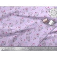 thumbnail image 3 of Soimoi Purple Japan Crepe Satin Fabric Star & Hot Air Balloon Holiday Printed Fabric 1 Yard 42 Inch Wide, 3 of 3