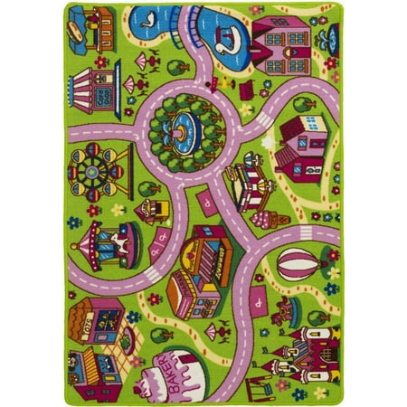 Children's 5' X 7' Area Rug Kids Carpet Non Skid Gel Backing - Fun (Best Selection Of Area Rugs)