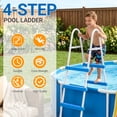 thumbnail image 3 of Ktaxon 4-Step Pool Ladder, 52 Inch Above Ground Swimming Pool Ladder with White Metal Frame & Blue Steps, Heavy-Duty Entry Ladder, 3 of 13