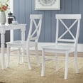 thumbnail image 3 of Simple Living Albury Dining Chairs (Set of 2) Side Chairs White Painted Rubberwood Nautical & Coastal, Traditional, 3 of 7
