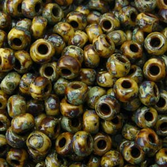 Picasso Brown Tan Matte 22 Grams Miyuki 8/0, Loose Seed Beads, 22 Gram