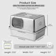 thumbnail image 2 of KPWACD Stainless Steel Cat Litter Box Extra Large Metal Litter Pan High Sided 23.8" X 15.9" X 13.1", 2 of 8