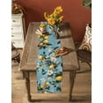 thumbnail image 4 of Hokiten Table Runners 90 Inches Long Dress Scarves, Lemon Flowers Farmhouse Coffee/Dining/Kitchen Table Runner for Living Room, Country Bird Plant Watercolor Blue Summer 13x90 Inch, 4 of 7