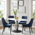 thumbnail image 1 of Modway Lippa 60" Oval Artificial Marble Dining Table in Black White, 1 of 7