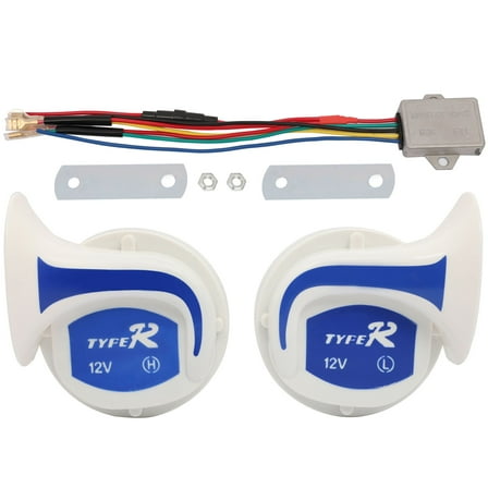 22 Sounds Electric Snail Air Horn12V 105db, for Car Motorcycle Scooters ATV SUV Moped Go-Kart Dirt Bike Yacht Boat