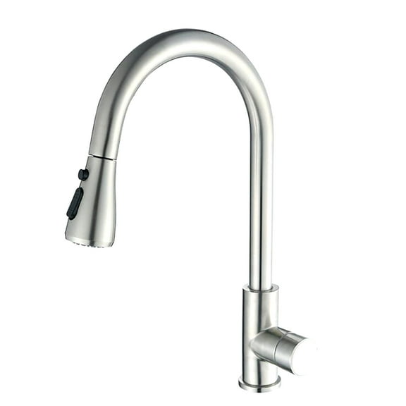 Kitchen Faucet with Pull Down Sprayer, Heavy Duty Nickel Faucet for Kitchen Sink, Small High Arc RV Stainless Steel Single Handle Pull Out Kitchen Sink Faucet, 1 Pcs, 16.33x10.23"