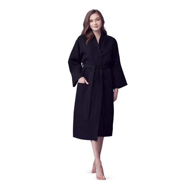 Waffle Kimono Lightweight Cotton Bath Robe for Women by Lotus Linen