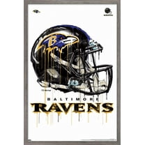 NFL Baltimore Ravens - Drip Helmet 20 Wall Poster, 14.725" x 22.375", Framed