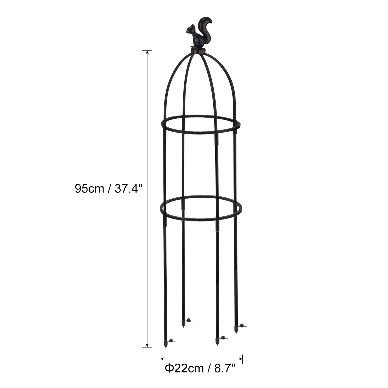 Uxcell Plant Support Cage Animal Shape Floral Supports DIY Climbing Trellis, Black
