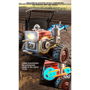 Mini RC Tractor for Adults, 1/16 Scale 2.4G 4WD Full-Proportional RC Tractor with LED Lights, Simulated Sounds, Exhaust Mist Effects & Spray Function, Realistic Farm Vehicle for Hobbyist - RTR
