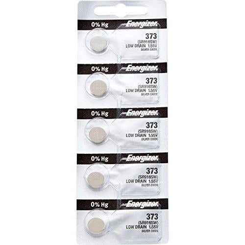 5 x Energizer 373 Watch Batteries, 1.55V, equivalent SR916SW, 916