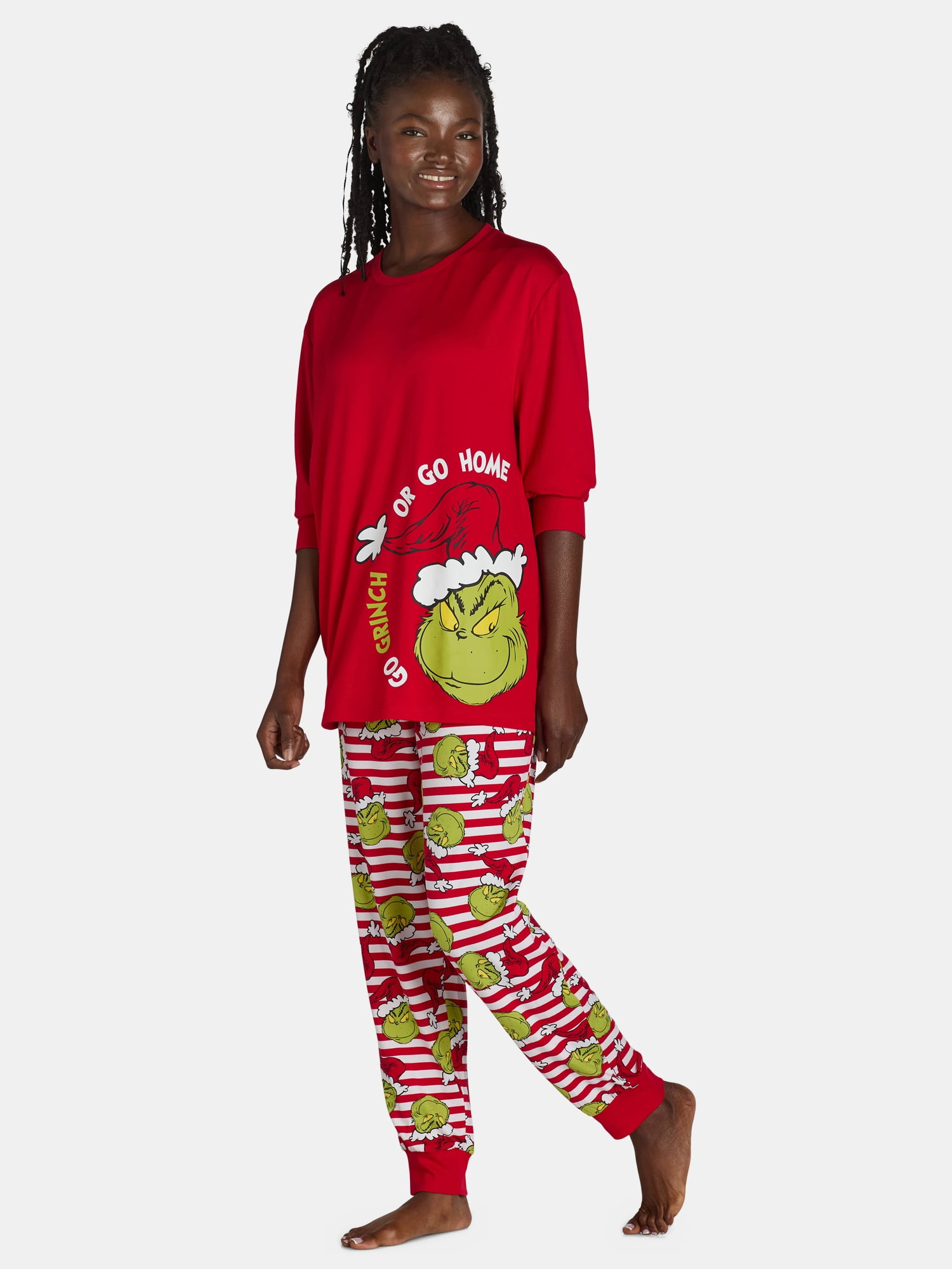 The Grinch Women’s and Women’s Plus Matching Family Pajama Set, 2-Piece, Sizes S-3X