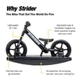 thumbnail image 5 of Bicicleta deportiva Strider de 12" (negra) + base mecedora - Ayuda a enseñar al bebé a andar en bicicleta sin equilibrio - Para niños de 6 meses a 4 años - Fácil montaje y ajustes, 5 of 5