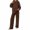 Brown, variant on Lounge Sets for Women, Women Fall Fashion 2025 2 Piece Outfits Sweatsuit Set Jogger Sweatpants Matching Sets Airport Tracksuit(Brown,S)