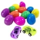 thumbnail image 5 of Huevos de Pascua rellenos de 20 piezas con coches de juguete, huevos de Pascua coloridos y brillantes, precargados con varios vehículos extraíbles, 5 of 7