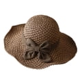 thumbnail image 3 of HAJWOH Elegant Woven Straw Sun Hat with Bow, Womens Straw Bucket Foldable Wide Brim Floppy Beach, 3 of 4
