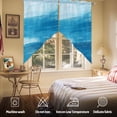 thumbnail image 5 of Light Blue Swag Curtain Valance for Windows, Gradient Abstract Waves Tranquility Sea Surface Window Treatments Short Swag Topper for Kitchen Windows Bathroom Bedroom, 36"x36", 5 of 8