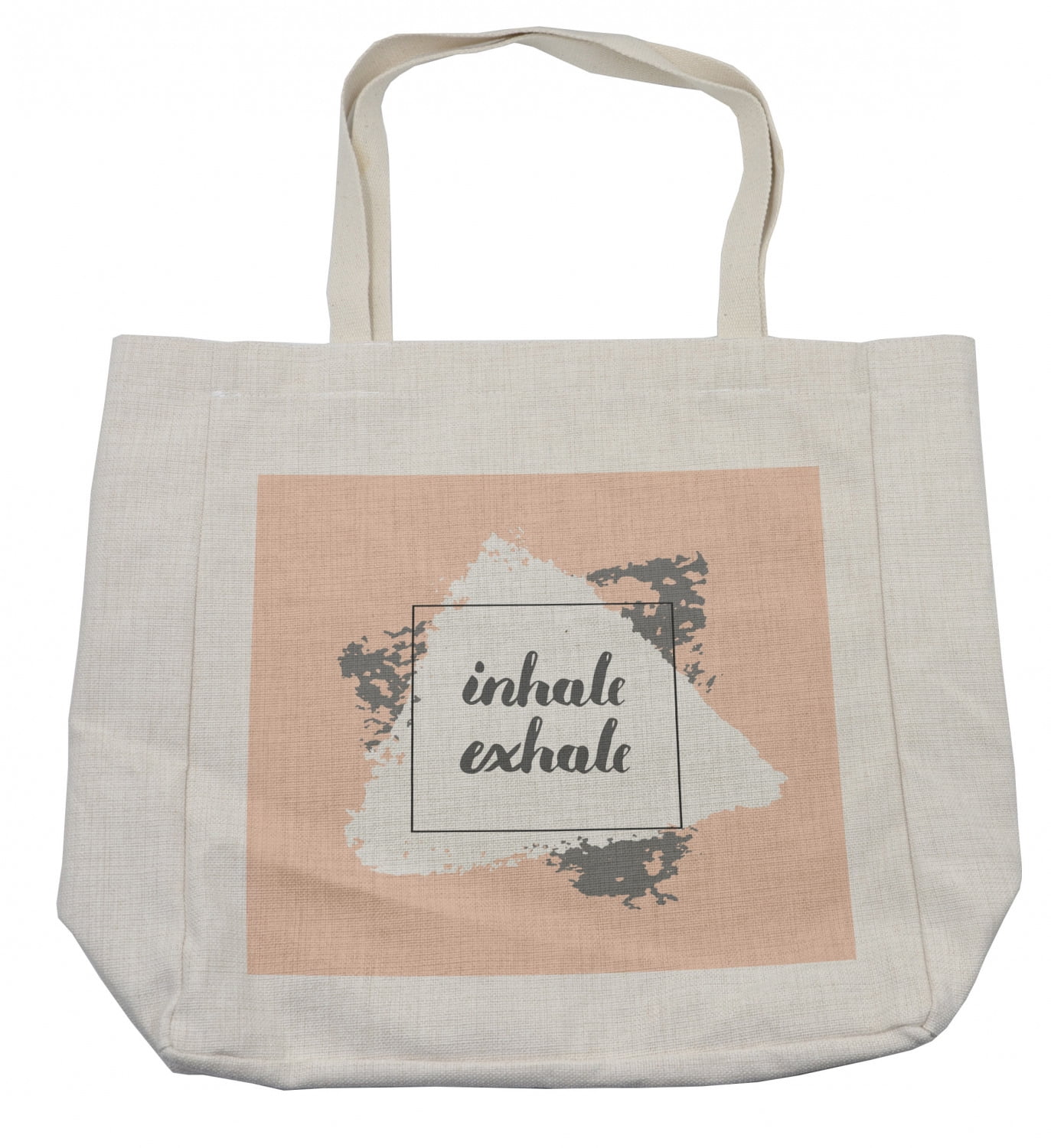 Inhale Exhale Shopping Bag, Grunge Paintbrush Sports and Message Soft ...