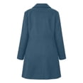 thumbnail image 6 of Afelkas Women Winter Peacoat Double Breasted Notched Lapel Mid Length Warm Wool Blend Coat with Pockets, 6 of 7