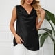 thumbnail image 3 of Camiseta sin mangas de verano para mujer, cuello vuelto, sin mangas, suelta, informal, elegante, básica, camisetas sin mangas, negro M, 3 of 8