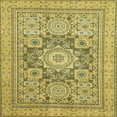 thumbnail image 1 of Ahgly Company Indoor Square Abstract Golden Brown Yellow Abstract Area Rugs, 3' Square, 1 of 6