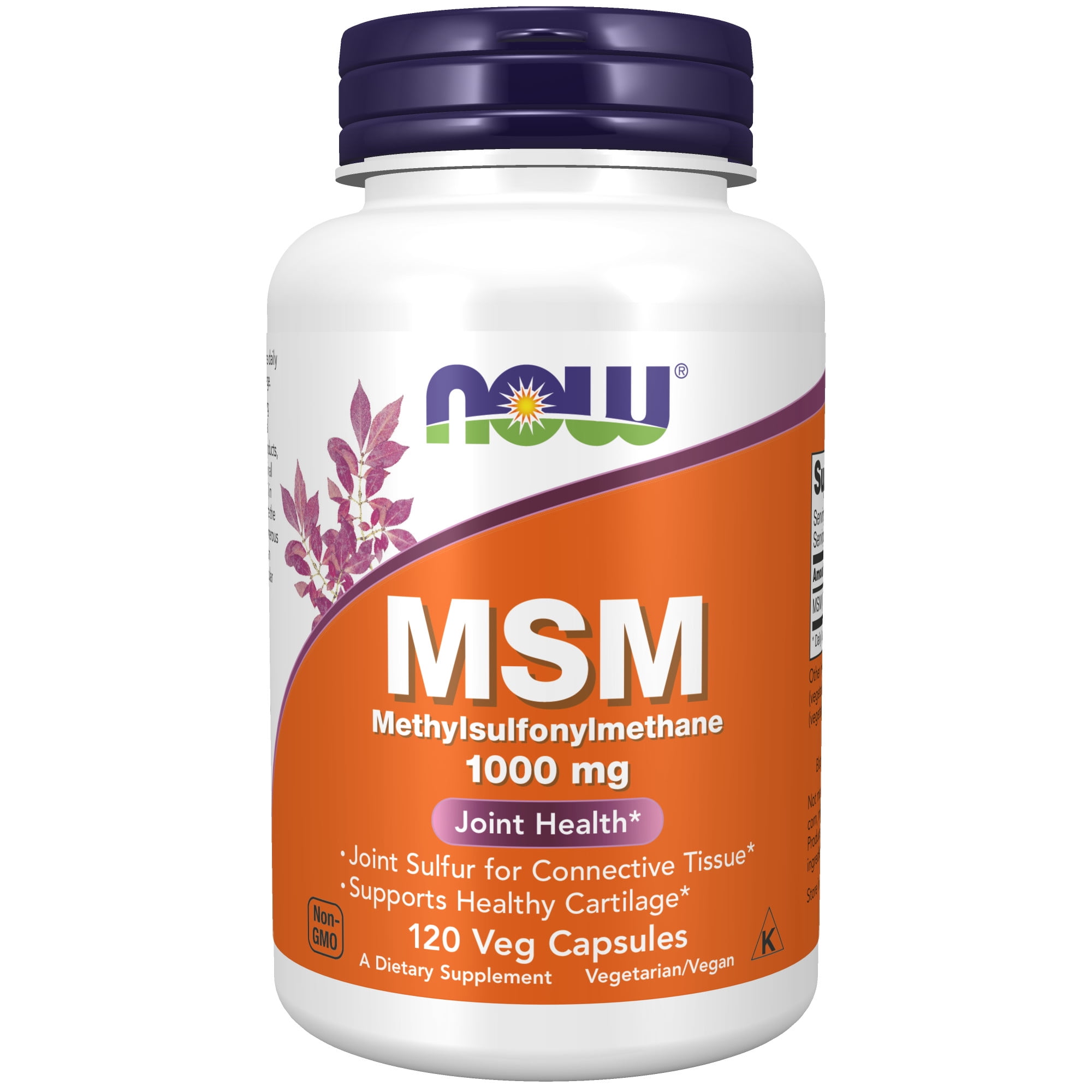 Namens duizend Vlieger NOW Supplements, MSM (Methylsulfonylmethane) 1,000 mg, Joint Health*, 120  Veg Capsules - Walmart.com