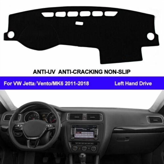 Leather Dashboard Cover Mat Non-Slip Pad Carpet Sunshield Protector Car Dashboard Dash Mat Dashboard Cover for Volkswagen Jetta 2013-2018
