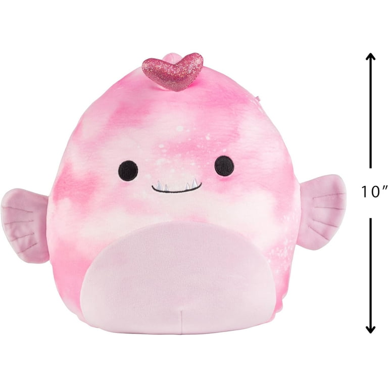 Squishmallows 10 Sy The Anglerfish Plush W Heart - Officially Licensed 2024 Kellytoy - Collectible Soft & Squishy Fish Stuffed Animal Toy