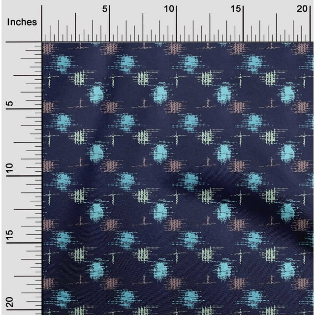 oneOone Georgette Viscose Fabric Ikat Style Kasuri Fabric Prints By Yard 42 Inch Wide