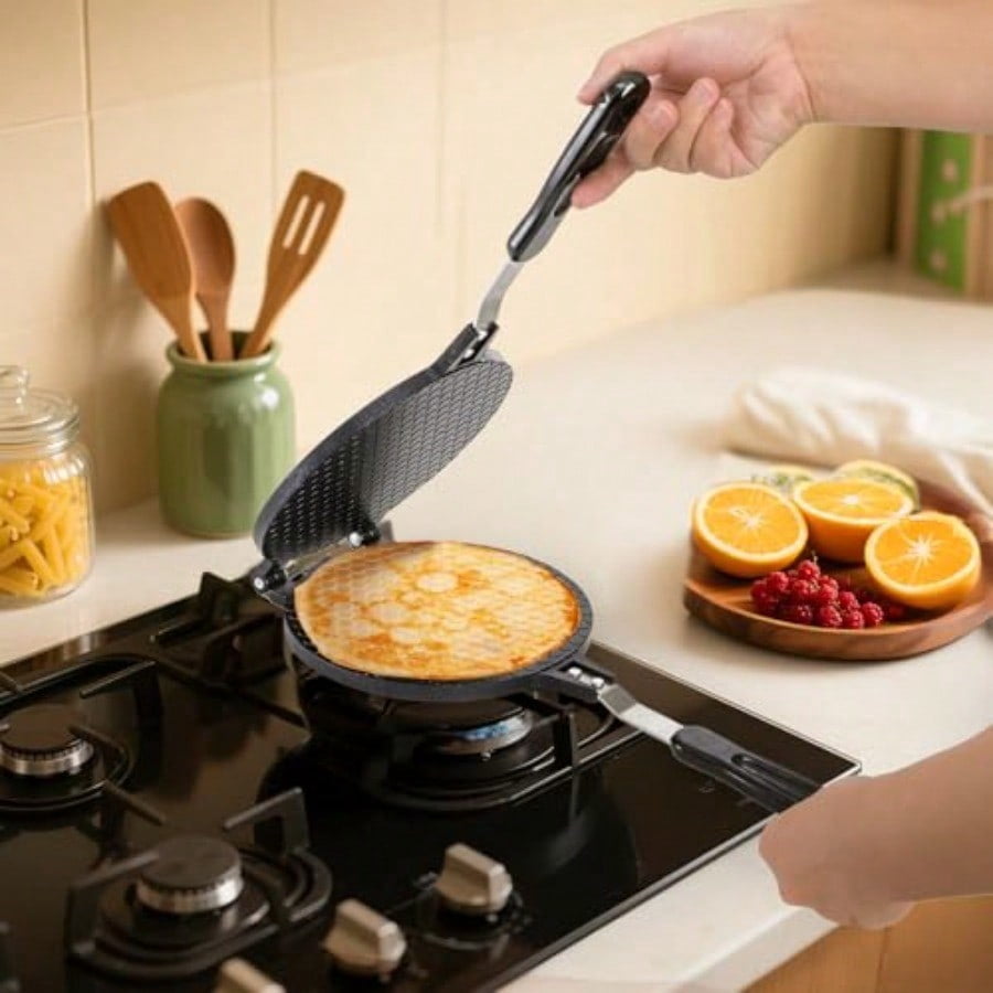 Waffle Cone Maker Nonstick Ice Cream Cone Maker 6.7" Egg Roll Crepe Pan Camp Pancake Crispy Cone Omelet Mold for Waffle Cups Choco Tacos Fuel Gas Stoves Only