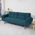 thumbnail image 3 of Gewnee Mid-Century Modern Green Sofa - Solid Eucalyptus Wood Frame, 500 lbs Capacity, S-Shaped Springs for Apartments, Living Rooms, Studies, 3 of 16