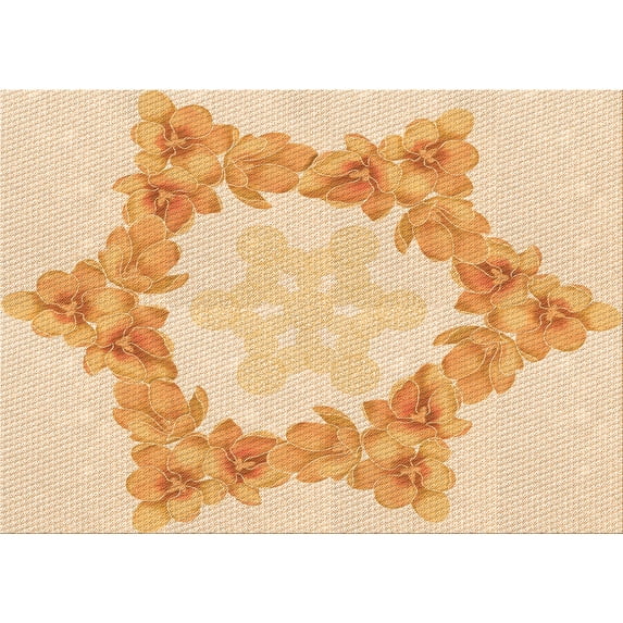 Ahgly Company Machine Washable Indoor Rectangle Transitional Khaki Gold Area Rugs, 6' x 9'