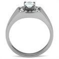 thumbnail image 3 of High polished (no plating) Stainless Steel Ring with AAA Grade CZ in Clear for Men Clear Stone Color Style TK353 Size 8, 3 of 4