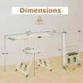 thumbnail image 3 of Costway Foldable Metal Laundry Drying Rack with Height Adjustable Wings, 16 Drying Rails Beige, 3 of 10