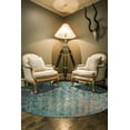 thumbnail image 2 of Arsene Textured Abstract Rug, Capri Blue/Yellow, 8ft - 9in x 8ft - 9in Round, 2 of 5