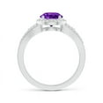 thumbnail image 2 of ANGARA Natural 1.15 Ct. Amethyst with Diamond Halo Ring in 14K White Gold for Women (Ring Size: 10), 2 of 8