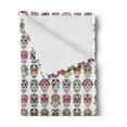 thumbnail image 2 of Sugar Skull Soft Flannel Fleece Throw Blanket, Day of the Dead Colorful Skulls Flowers Mexican Style Pattern Ethnic Theme, Cozy Plush for Indoor and Outdoor Use, 60" x 80", Multicolor, by Ambesonne, 2 of 5