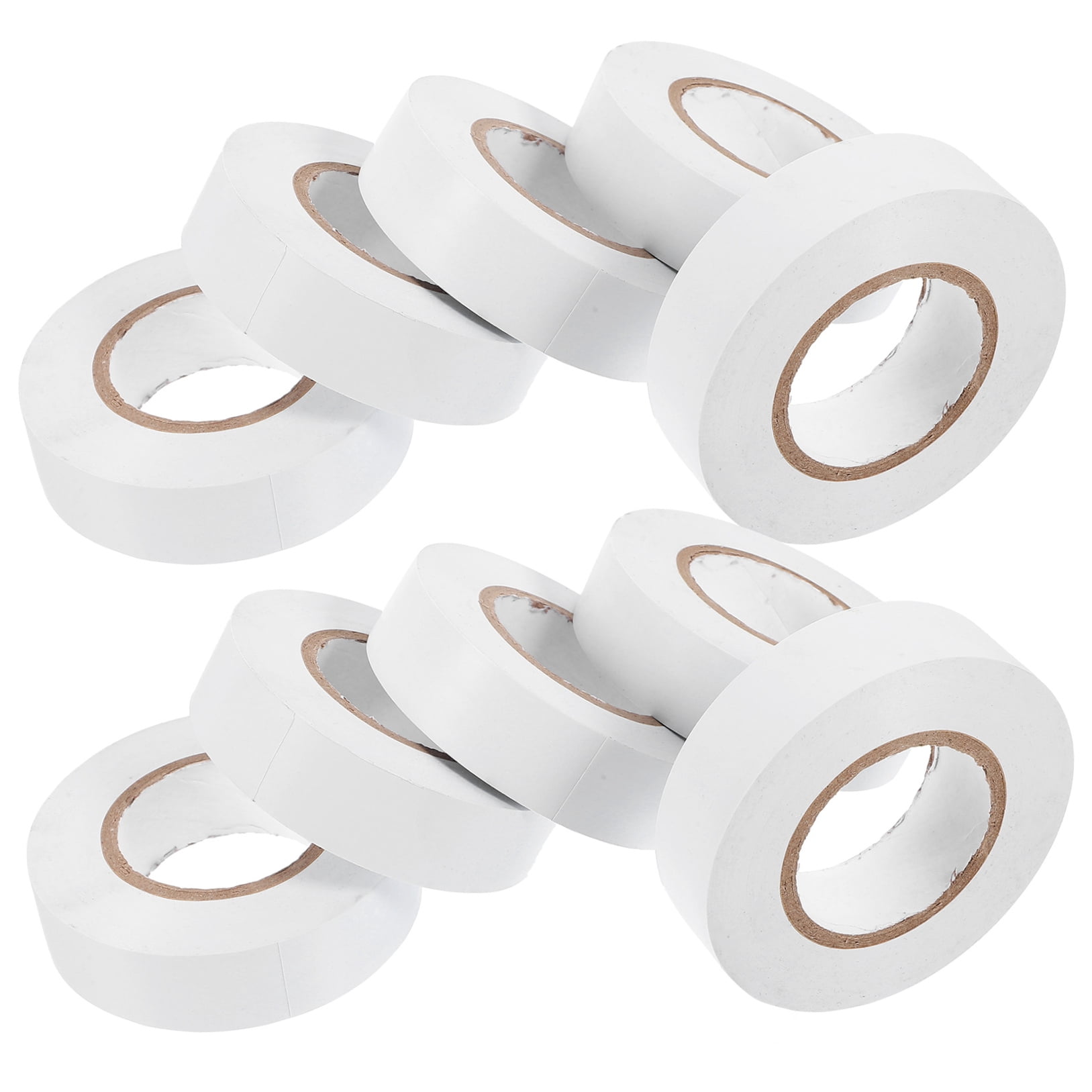 GOOHOCHY 10-Pack White Electrical Insulation Tape Set 7.2x7.2x2 cm for Home, Electrical and Use
