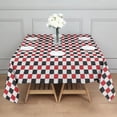 thumbnail image 3 of Red Black White Checkered Pattern Square Tablecloth,Waterproof Square Table Cover,Wipeable Spillproof Washable Table Cover for Home Kitchen Party Decor 42"X42"(107x107cm), 3 of 6