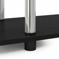 thumbnail image 6 of Wood TV stand in Americano, Chrome finish, three-tier shelving, media storage, 6 of 6
