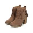 thumbnail image 5 of Nature Breeze CI43 Women Suede Round Toe Fringe Chunky Heel Ankle Boot, 5 of 5