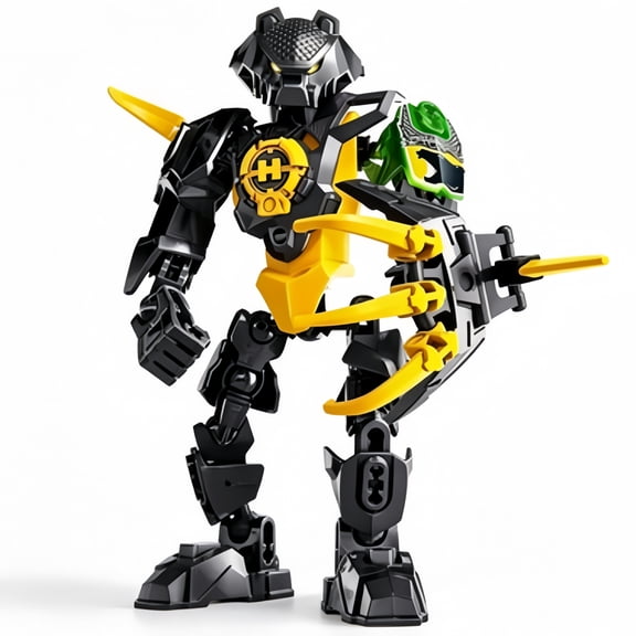 Blocker Building Blocks Bionicle Wind Robot Figure Model Kit, Poseable Mecha Robot Building Set for DIY Assembly & Display