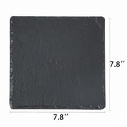 8 Pack 4 x 4 Inch Gorgeous Black Slate Stone Coasters Bulk Square Slate Stone Cup Coaster for Drink Bar Kitchen Home
