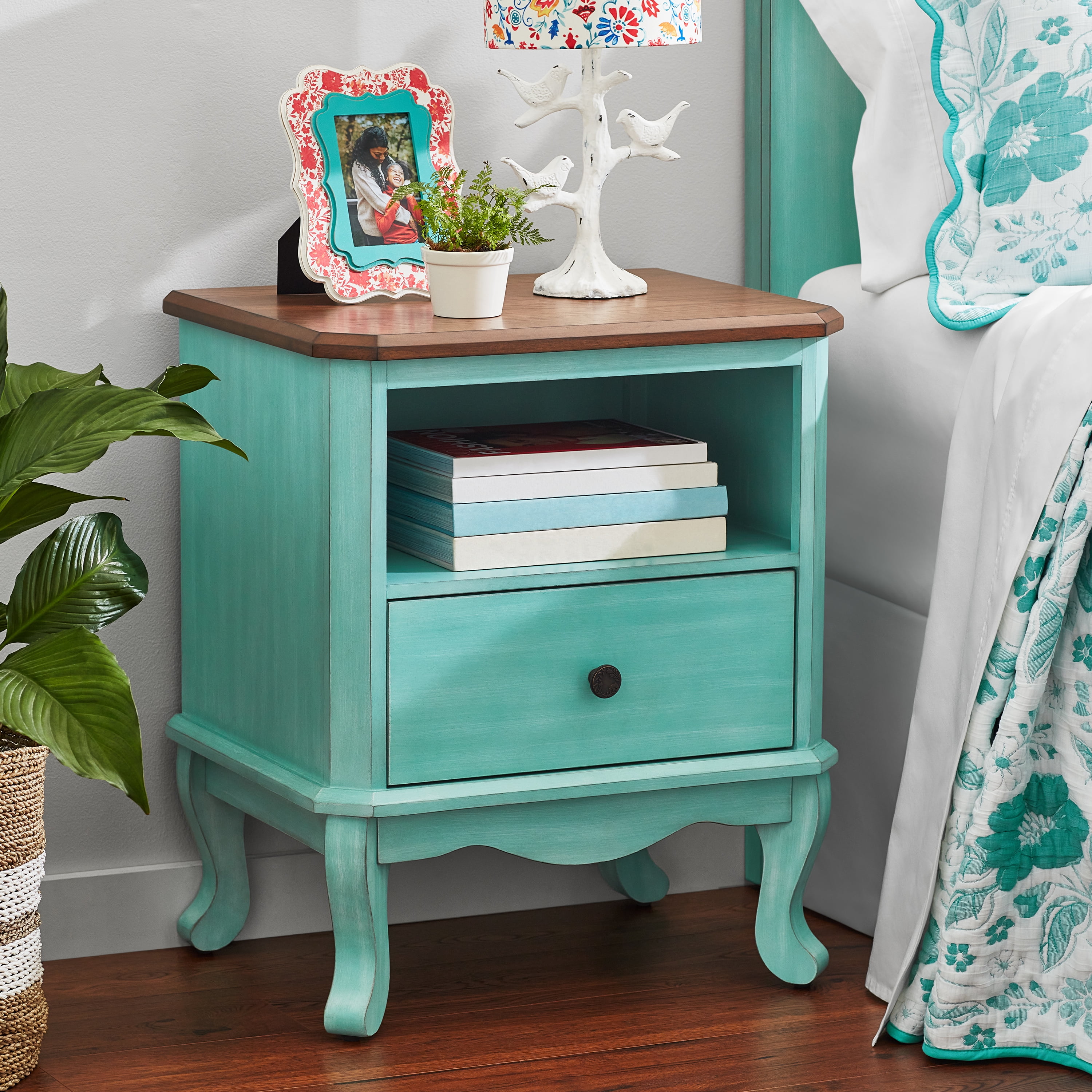 Teal nightstand online