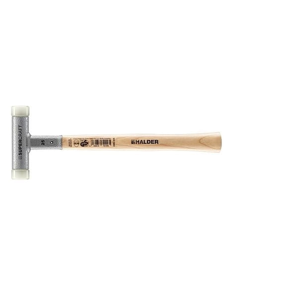Halder Supercraft Dead Blow, Non-Rebounding Hammer with Nylon Face Inserts and Steel Housing, 0.98" / 11.46 oz.
