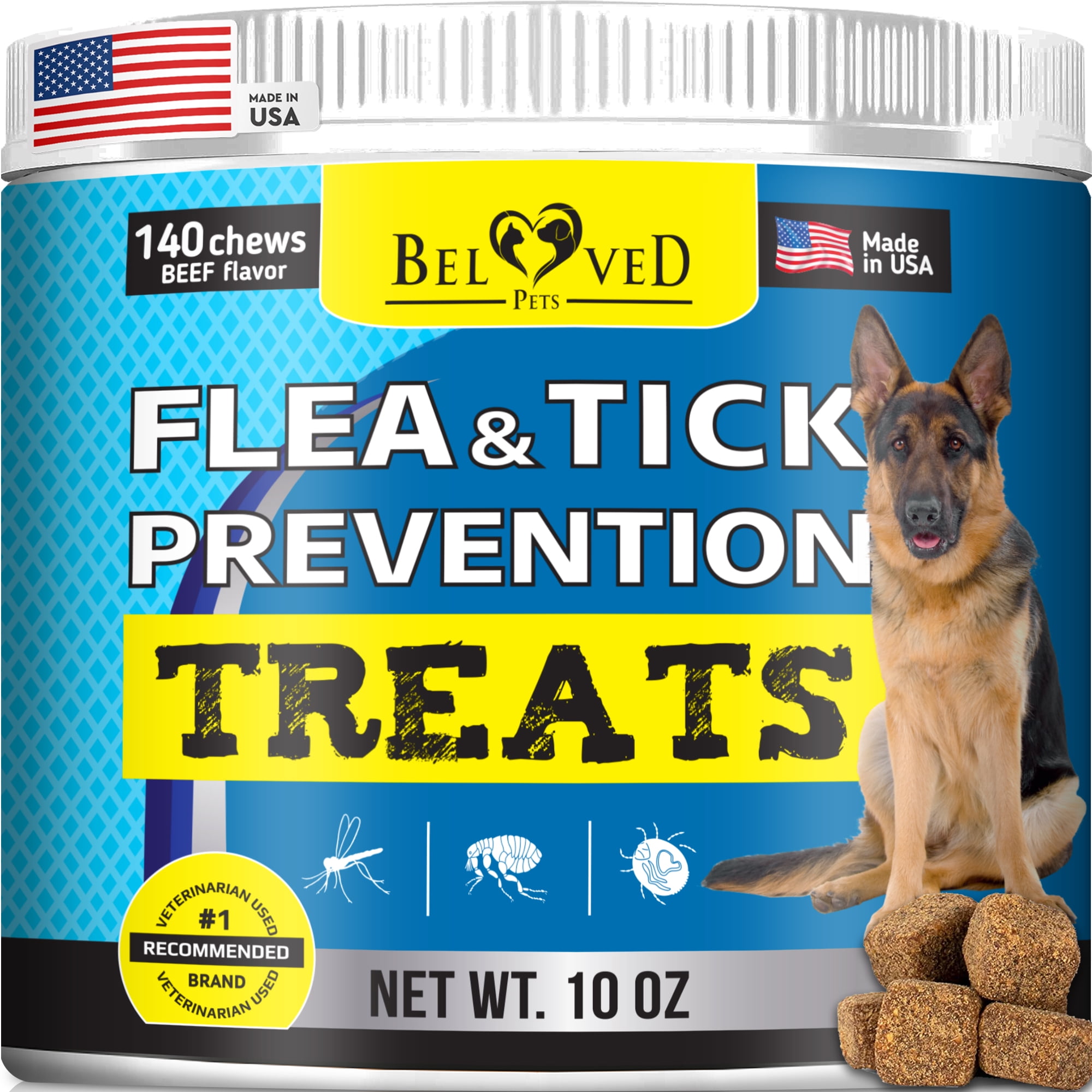 Flea and Tick Prevention Chewable Pills for Dogs (Beef)