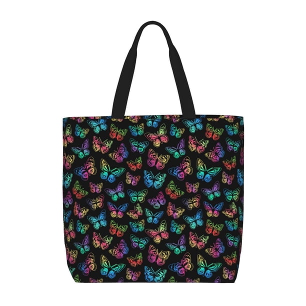 Easygdp Multicolored Butterflies Bolsa Tote para Mujer, Bolso de Hombro para Trabajo, Playa, Viajes, Compras y Supermercado