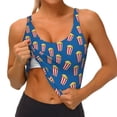 thumbnail image 3 of Uemuo Cute Popcorn Pattern Women's Sports Bra - High Impact Support, Breathable, and Comfortable Athletic Bra for Running, Yoga, and Workouts, 3 of 9