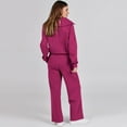 thumbnail image 4 of Womens Sweat Suits 2 Piece Set Casual Lapel Half Zip Sweatshirts and Wide Leg Pants Tracksuit Sets Fall Outfits Hot Pink L, 4 of 6